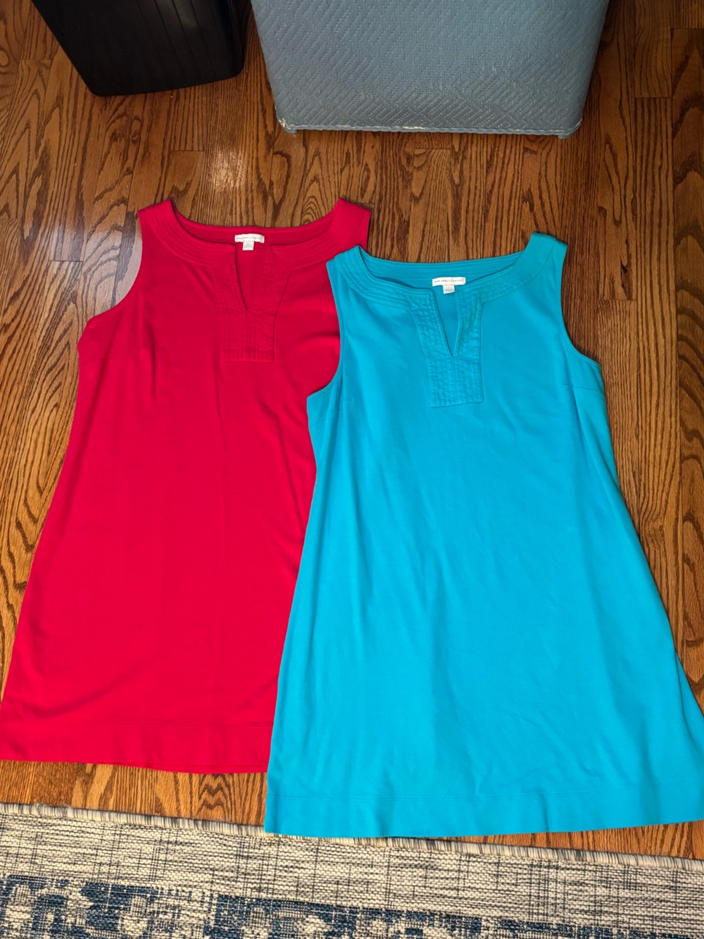 TWO New York & Company Turquoise Sleeveless Dresses Women's XL Bundle